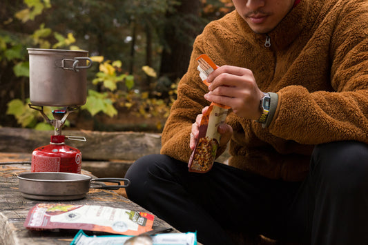 Cooking at a campsite